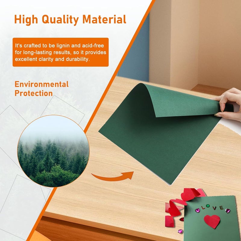 Guakicae 40 Sheets Dark Green Cardstock 8.5 x 11 Craft Paper, 75lb Premium Christmas Green Card Stock for DIY Making Cards, Office Printing, Party, Greeting Cards - Image 5
